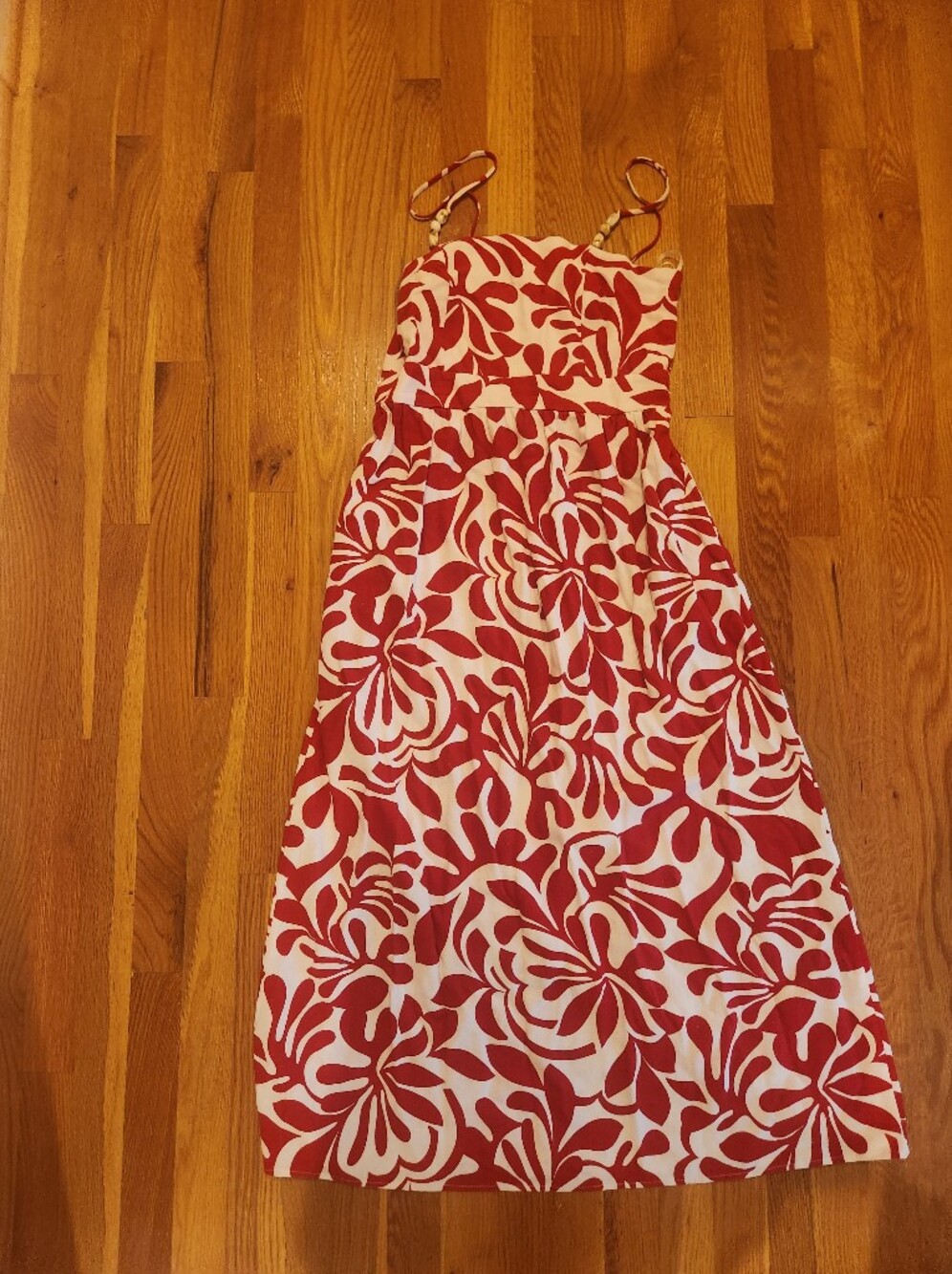 NWT monteau Red Summer Linen Blend Dress M